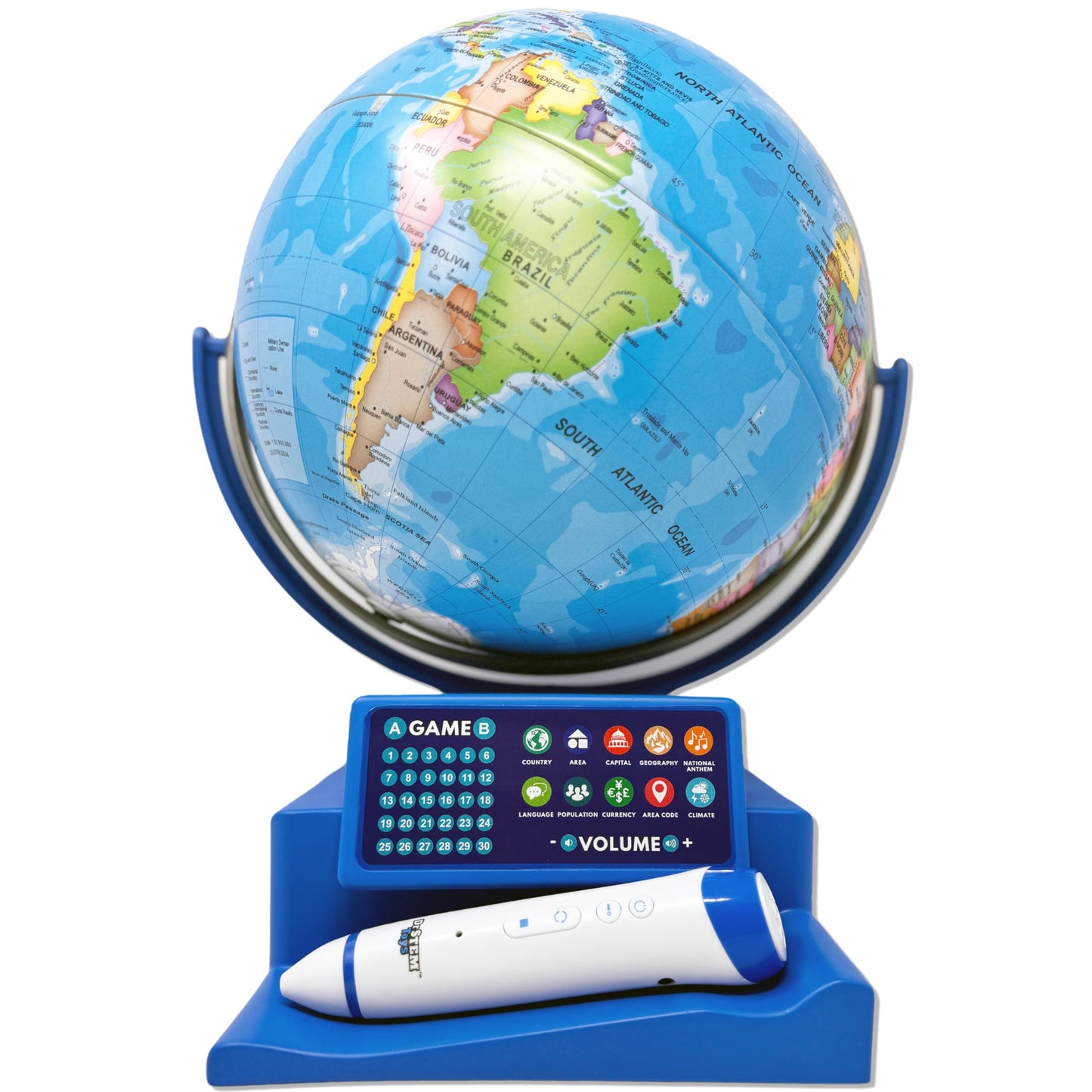 Dr. STEM Toys Interactive Talking Globe with Smart Pen – Educational Geography Toy for Kids 6+
