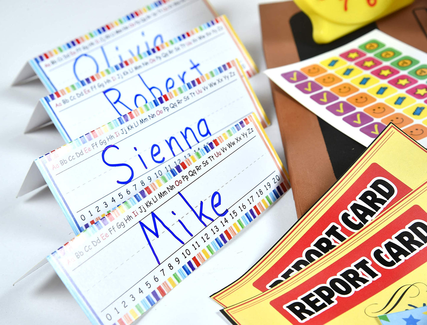 Dr. STEM Toys - Play Teacher Role-Play Set with 30+ Pieces, Whiteboard, Bell, Report Cards | Home or Classroom Gift