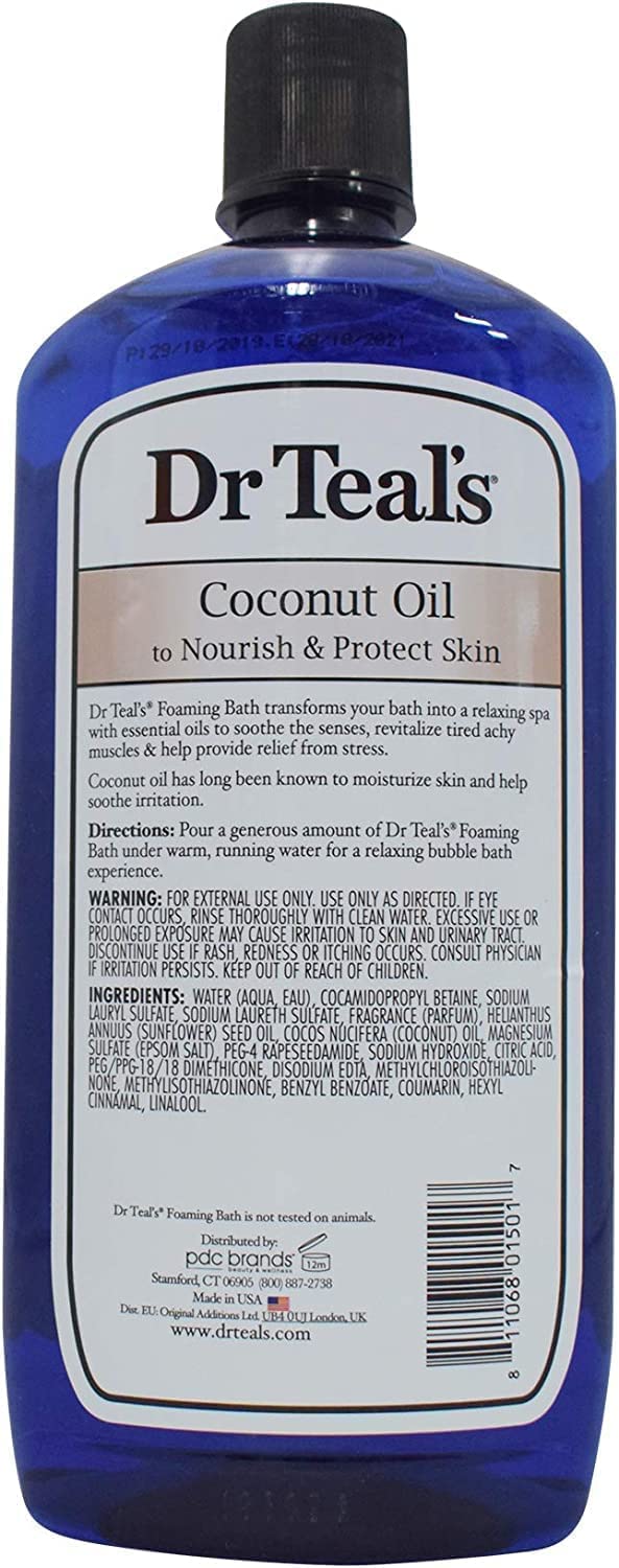 Dr Teal's Foaming Bath Variety Gift Set – Melatonin Sleep Bath & Coconut Oil (68 oz total)
