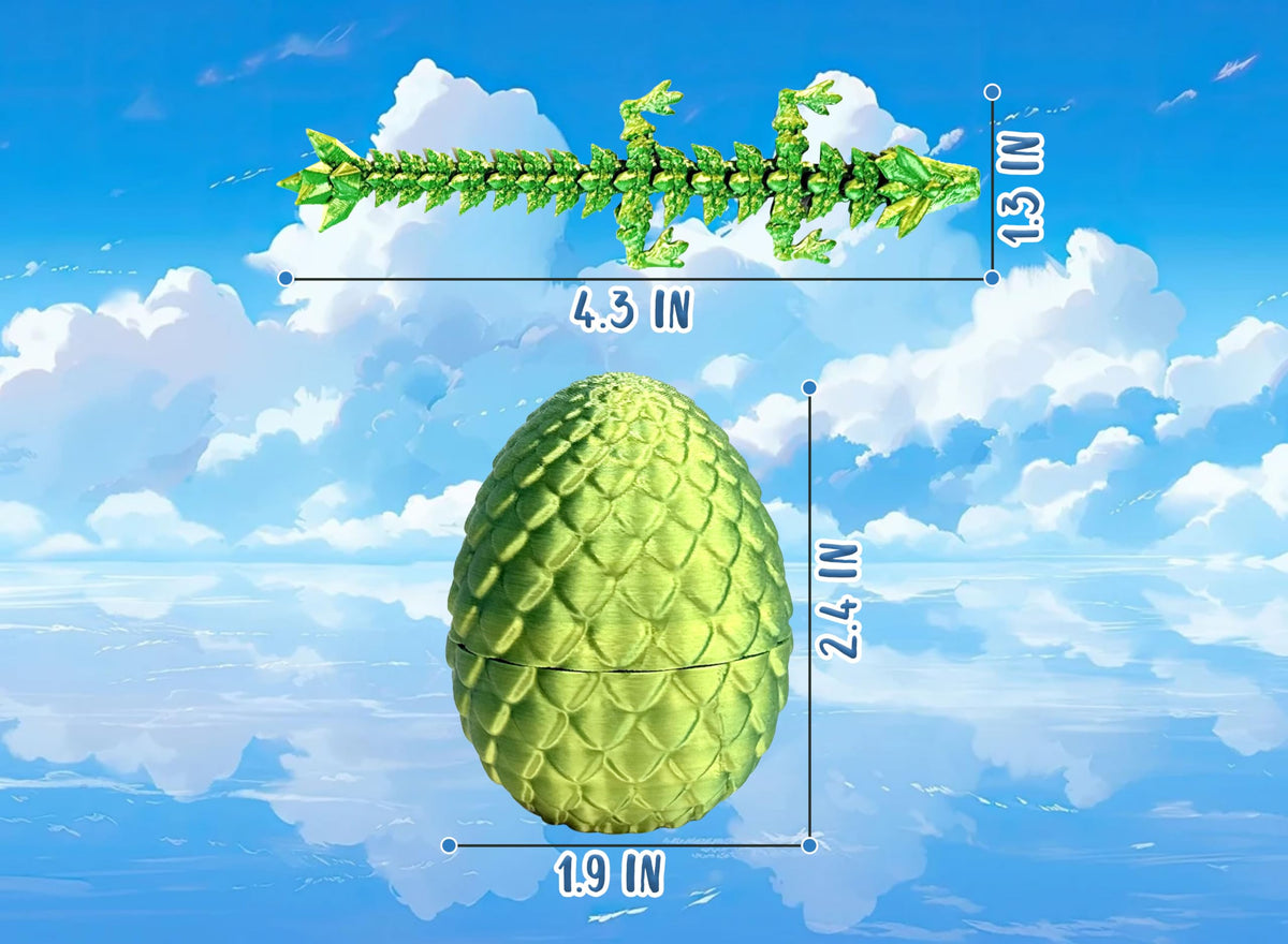 12 Pcs 3D Printed Dragon Eggs Mystery Pack with Dragons Inside – Articulated Dragons, Easter Gift, Desk Decor