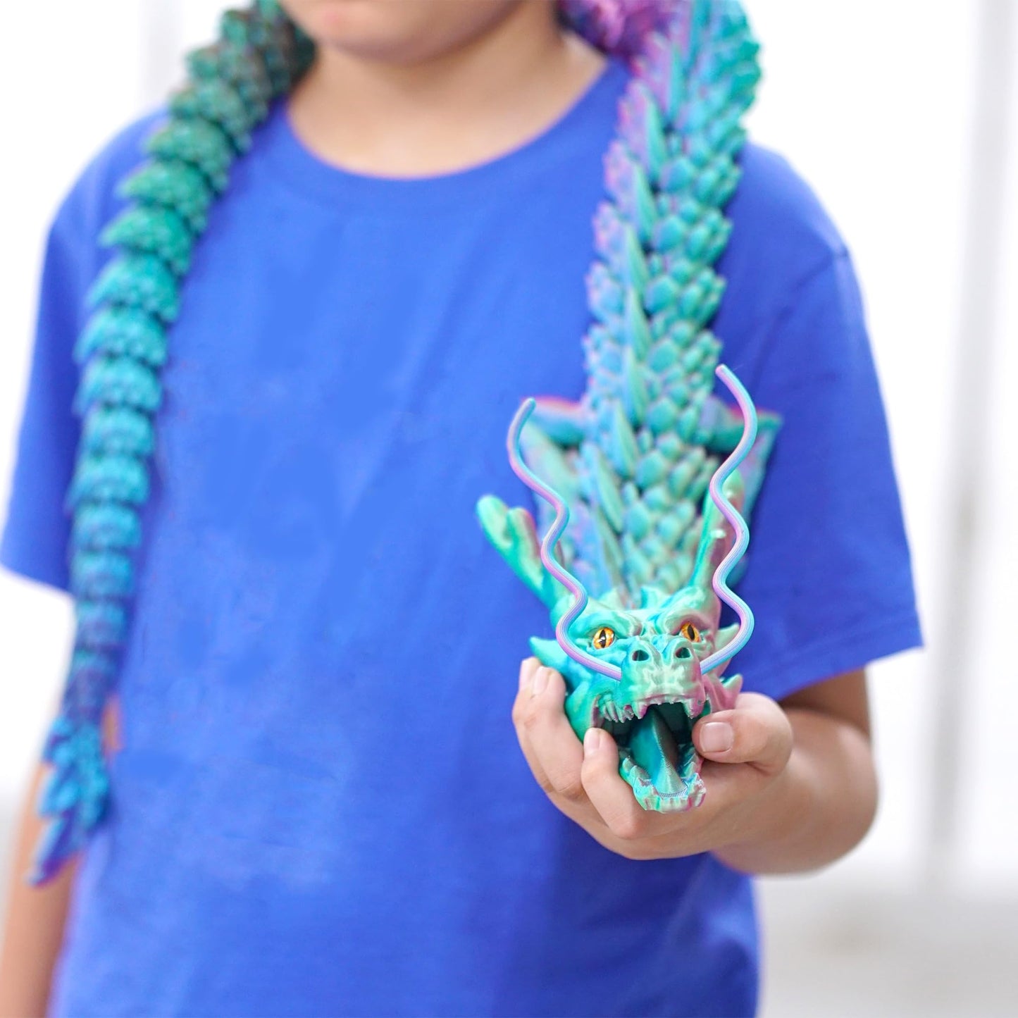 47.3-Inch Super Large 3D Printed Dragon Model | Flexible Joint Lacertid Figures | Stress Relief & Fidget Toy (47.3 Inch)