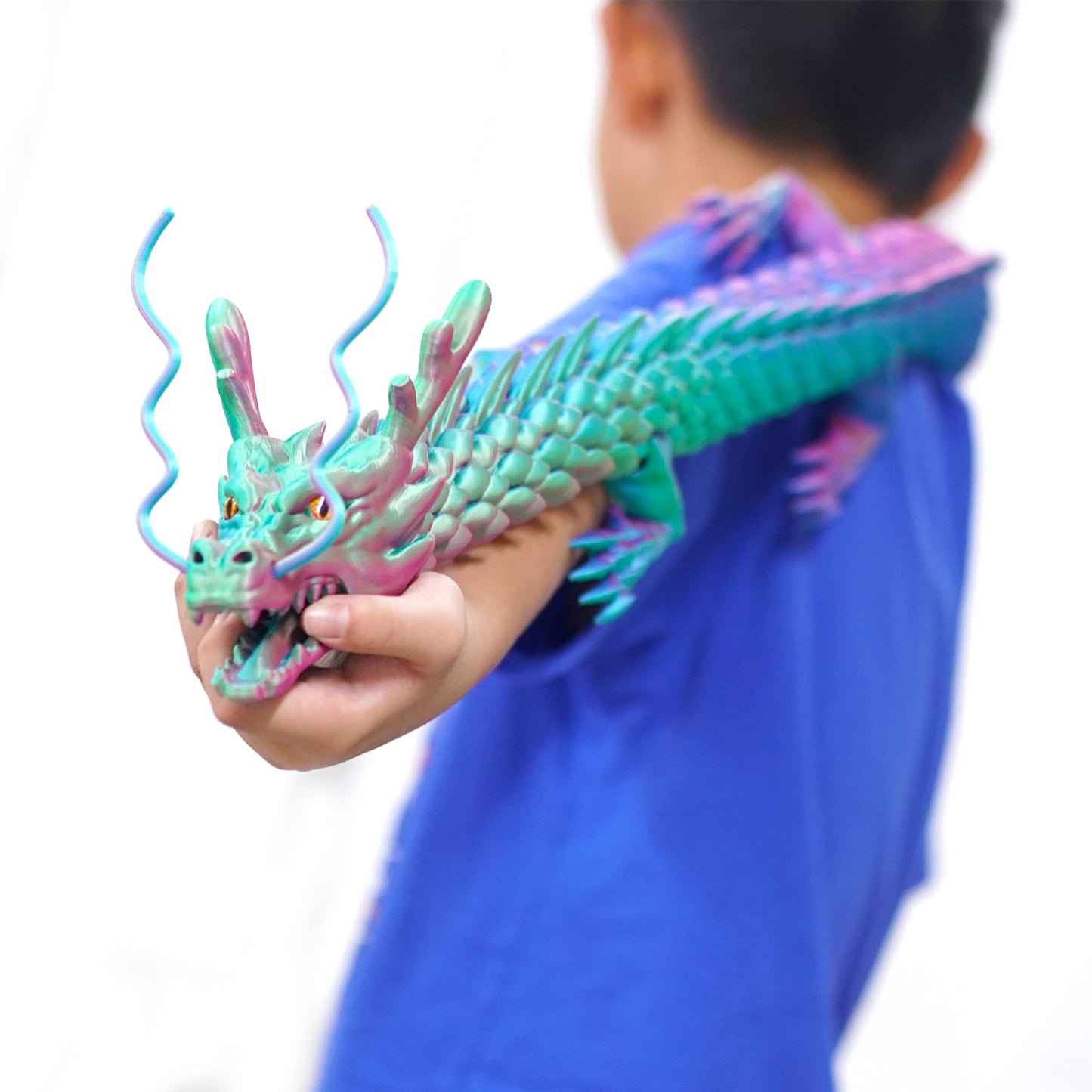 47.3-Inch Super Large 3D Printed Dragon Model | Flexible Joint Lacertid Figures | Stress Relief & Fidget Toy (47.3 Inch)