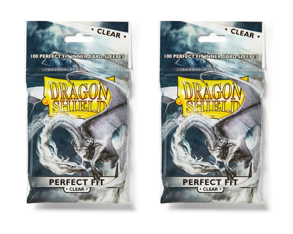 Dragon Shield 100 Standard Size Clear Sleeves (2 Packs) - Clear Front & Back PVC-Free