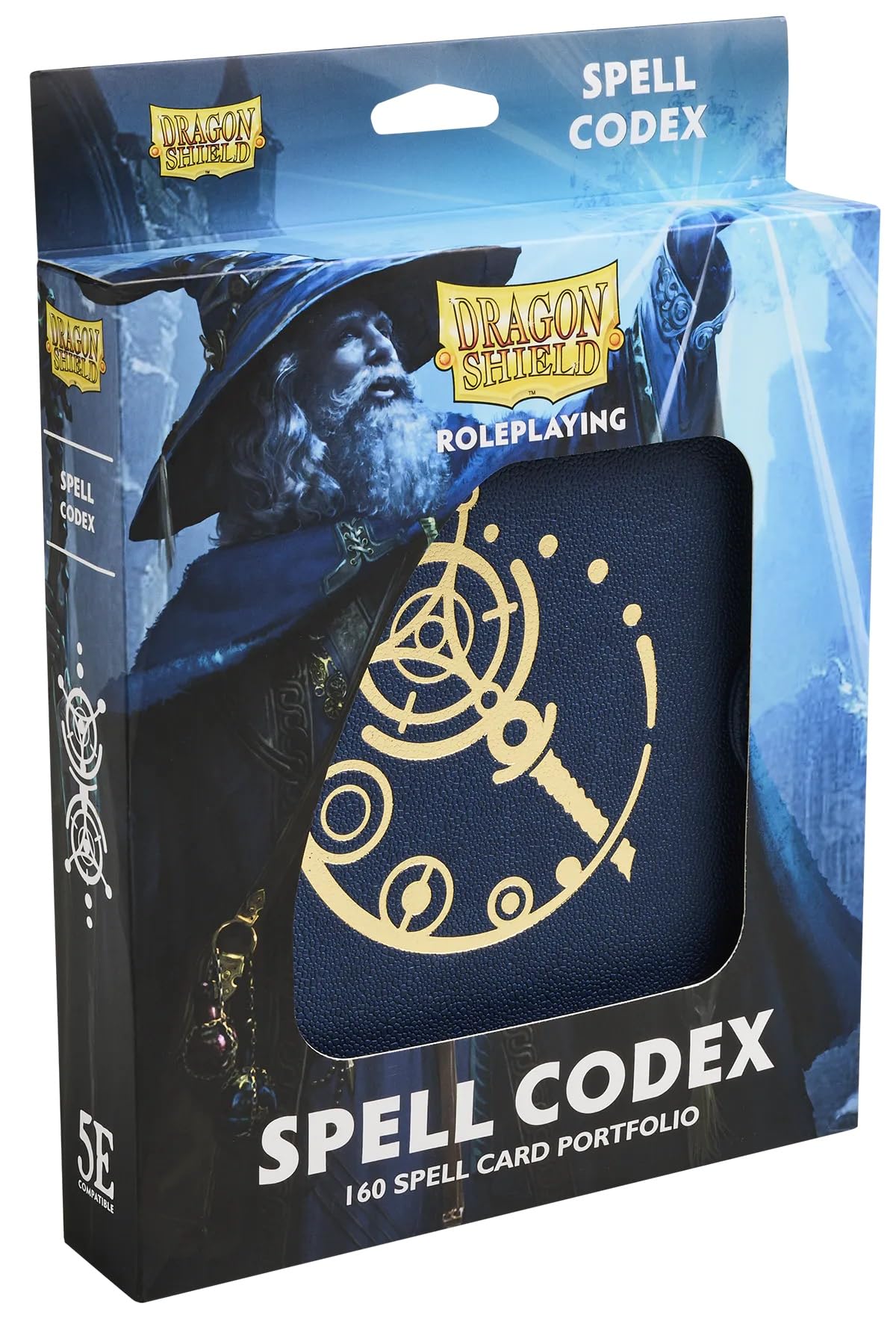 Dragon Shield Midnight Blue Spell Codex — 160 Cards, Dry Erase Marker & 5e Slot Tracker