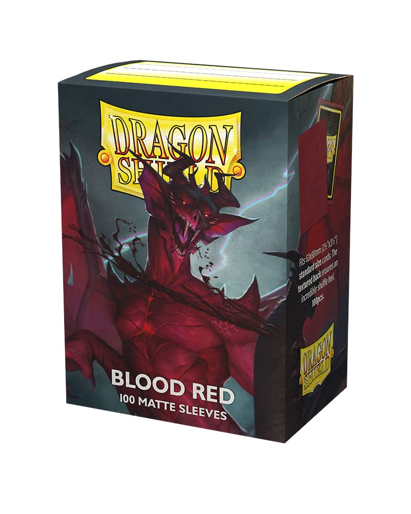 Dragon Shield | Blood Red Matte Standard Size Card Sleeves – 100 Count