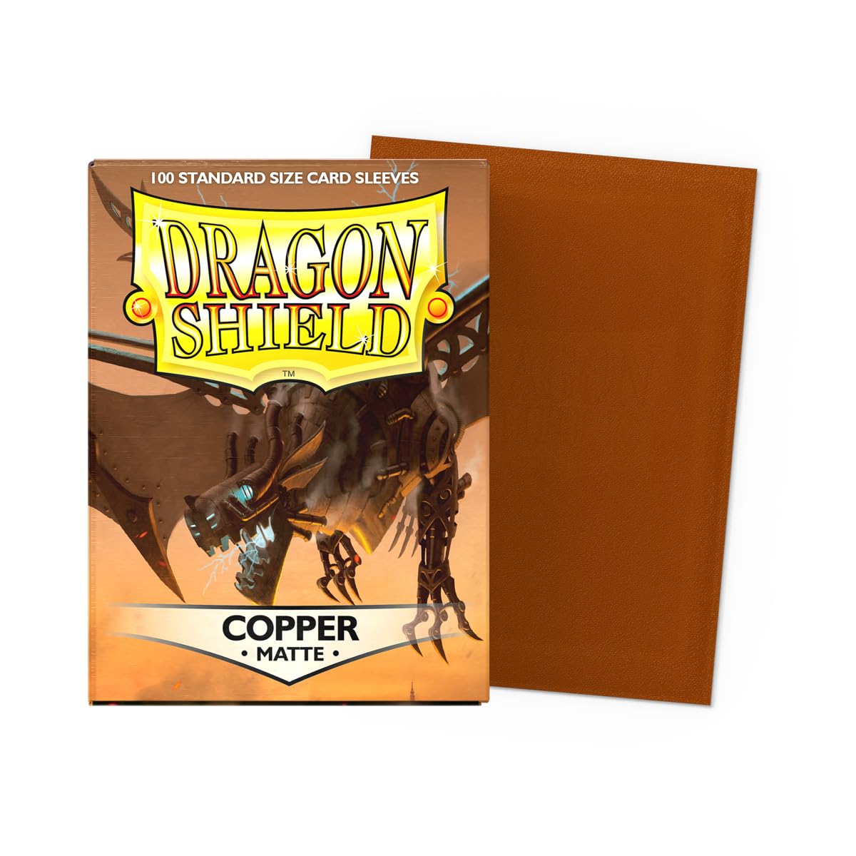 Dragon Shield Matte Card Sleeves – Standard Size, 100 CT, Copper Back