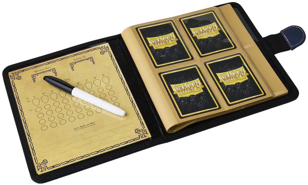 Dragon Shield Midnight Blue Spell Codex — 160 Cards, Dry Erase Marker & 5e Slot Tracker