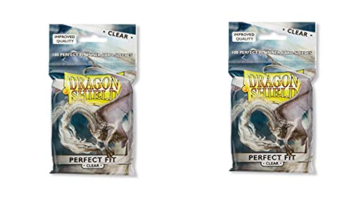 Dragon Shield Inner Sleeve Clear – Standard Size, 2-Pack (100 Sleeves Each)