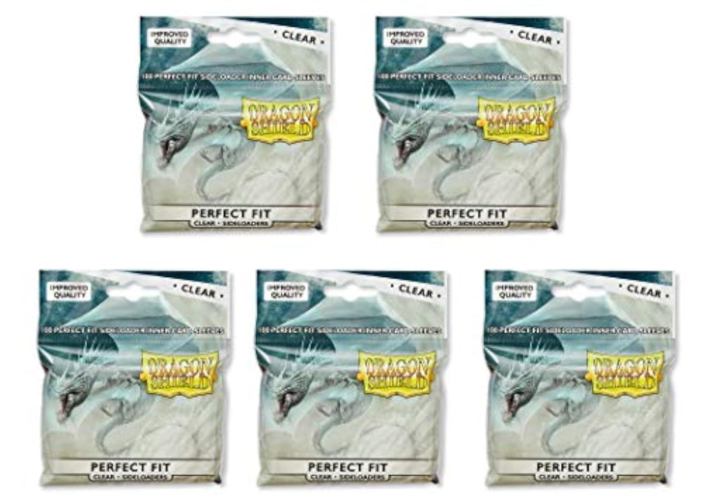 Dragon Shield 5-Pack Inner Sleeve Sideloader Clear Standard Size – 100-ct Card Sleeves Value Bundle