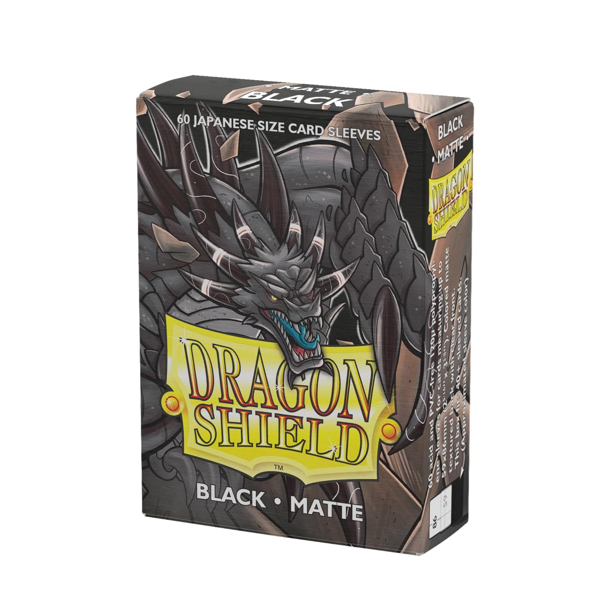 Dragon Shield Japanese Size Card Matte Sleeves – 60 CT, Black Back (59x86 mm) | Yu-Gi-Oh, Cardfight!! Vanguard