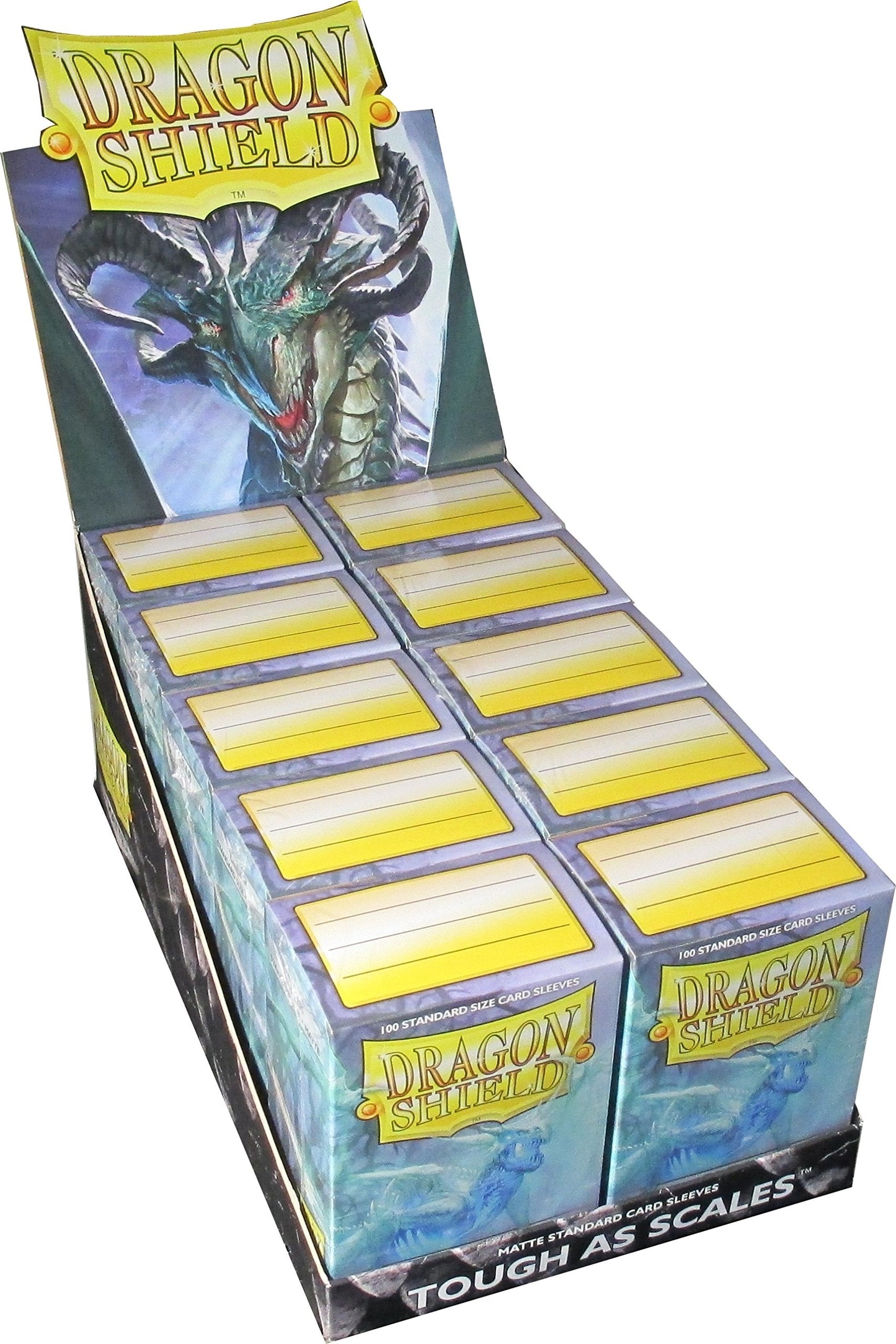 Dragon Shield Matte Clear Standard Size Card Sleeves Display Box – 10 Packs