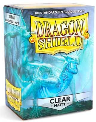 Dragon Shield Matte Clear Standard Size Card Sleeves Display Box – 10 Packs