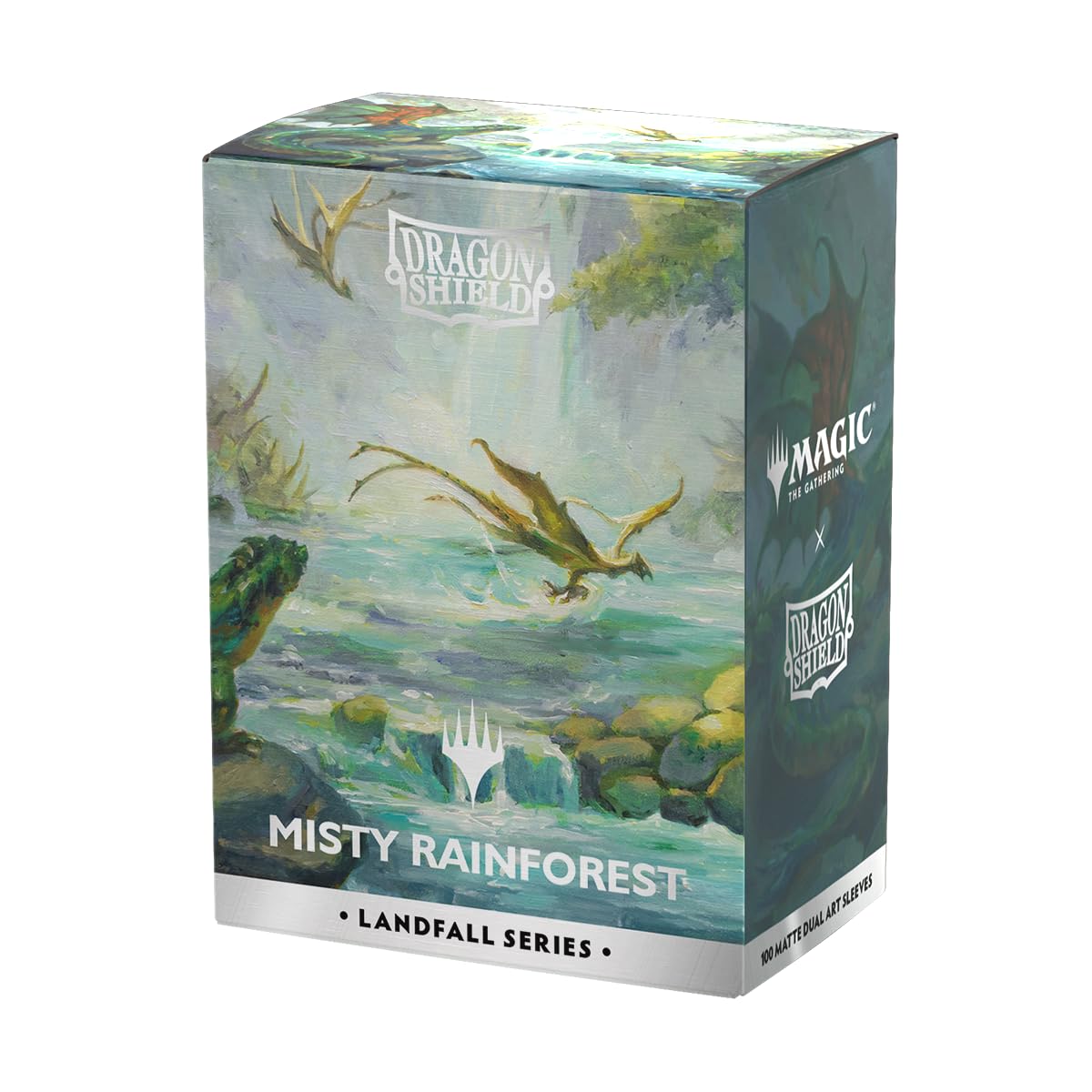 Dragon Shield Matte Dual Art Sleeves 100 CT – Landfall Series Misty Rainforest | Premium TCG Sleeves