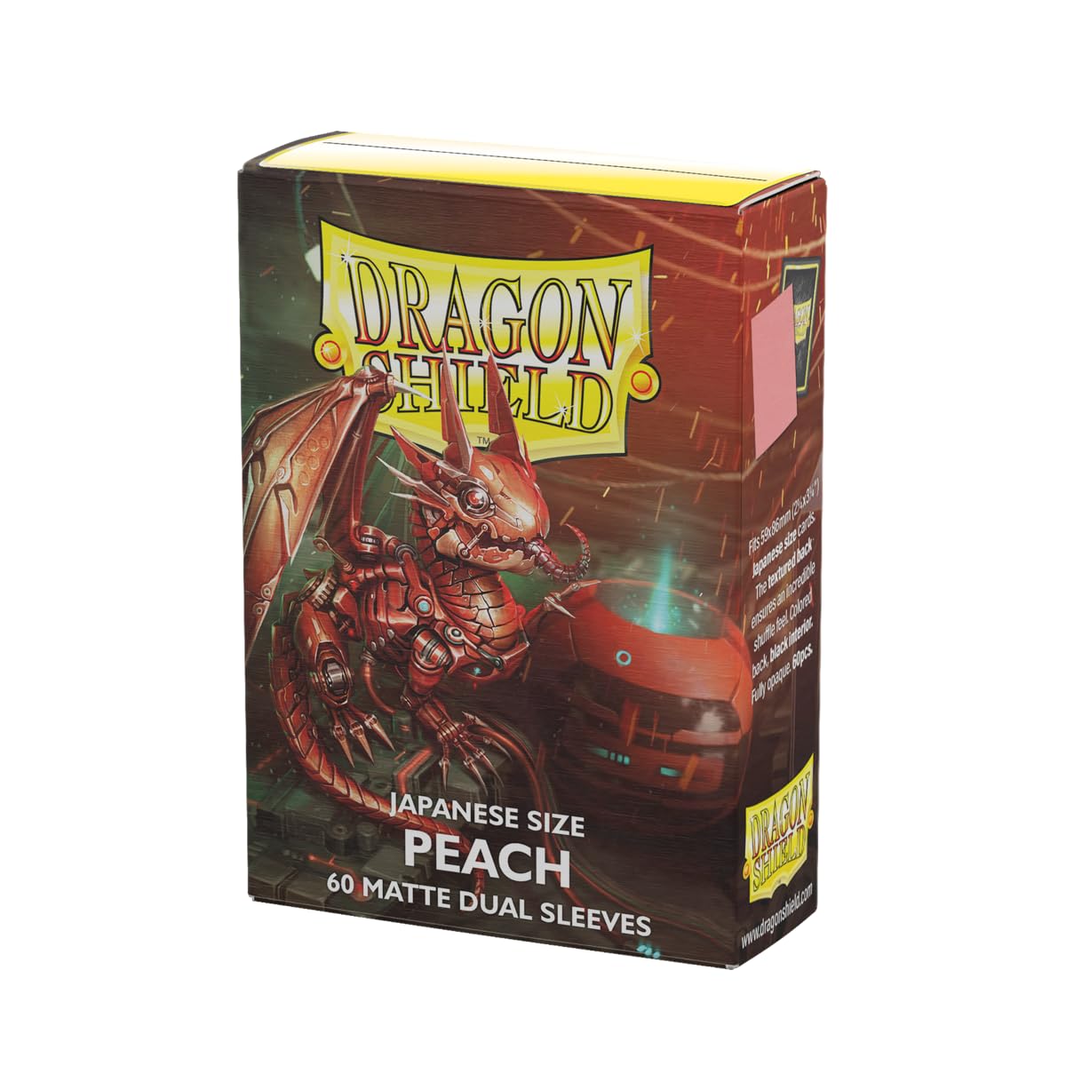 Dragon Shield Matte Dual Japanese-Size Card Sleeves - 60 Count | Peach