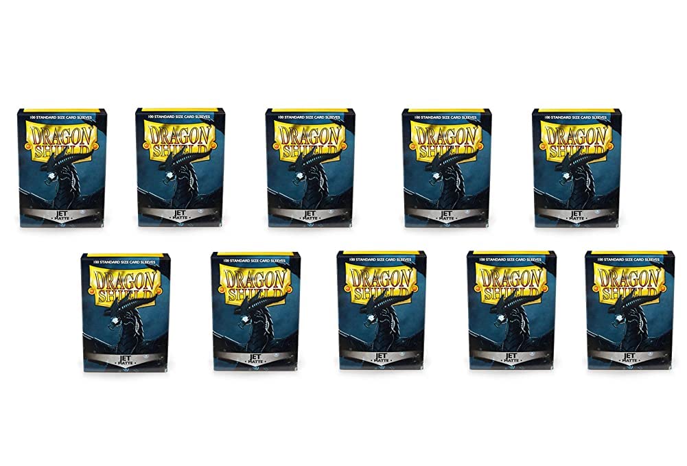 Dragon Shield Matte Jet Standard Size Card Sleeves — 10 Packs (1000 ct) Display Case