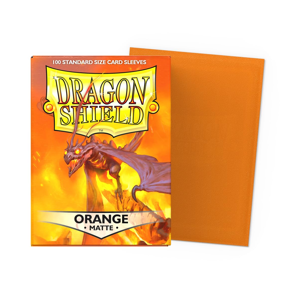 Dragon Shield Standard Size Card Matte Sleeves – 100 CT, Orange | Durable & Smooth Shuffle