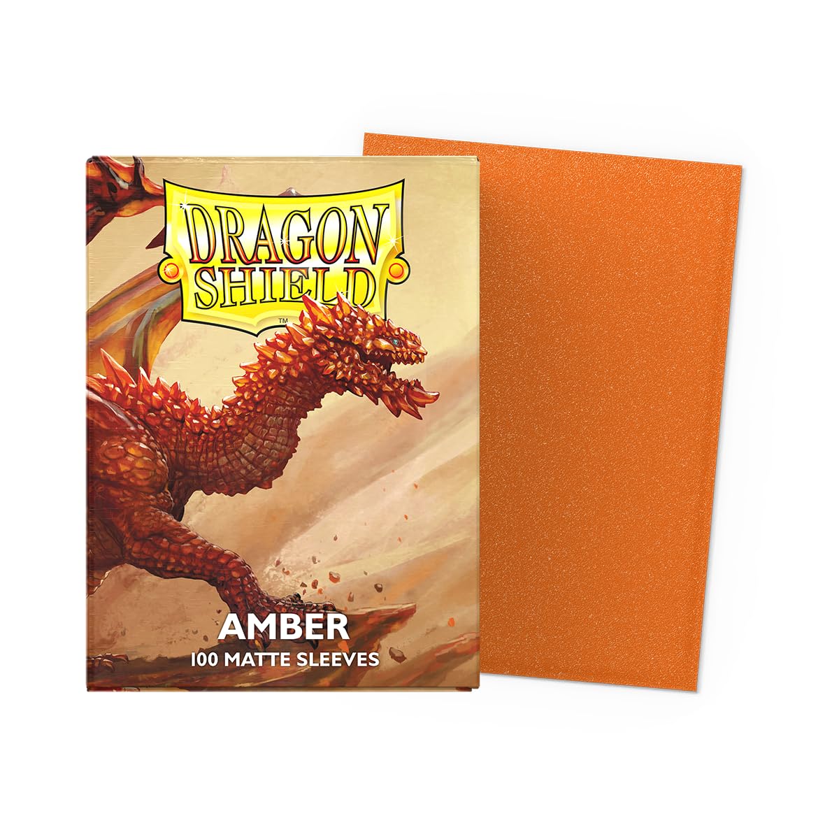 Dragon Shield Amber Standard Size Card Matte Sleeves – 100ct | Smooth Shuffle, Durable Protection
