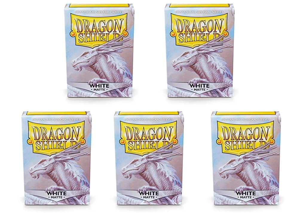 Dragon Shield Matte White 100-ct Card Sleeves — 5-Pack Value Bundle