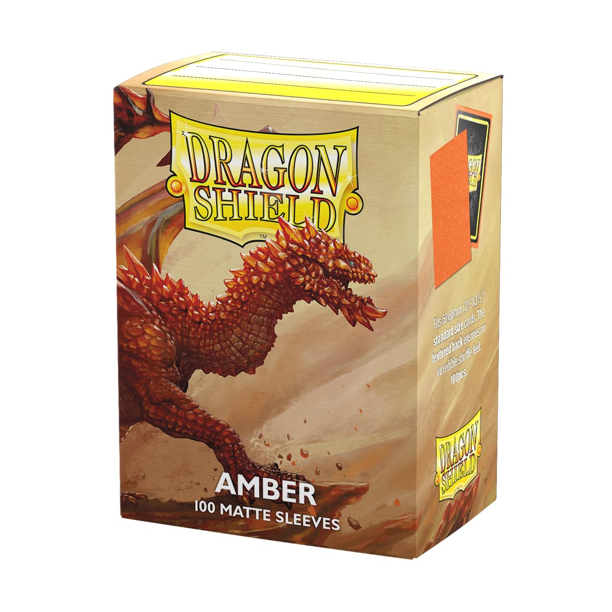 Dragon Shield Amber Standard Size Card Matte Sleeves – 100ct | Smooth Shuffle, Durable Protection