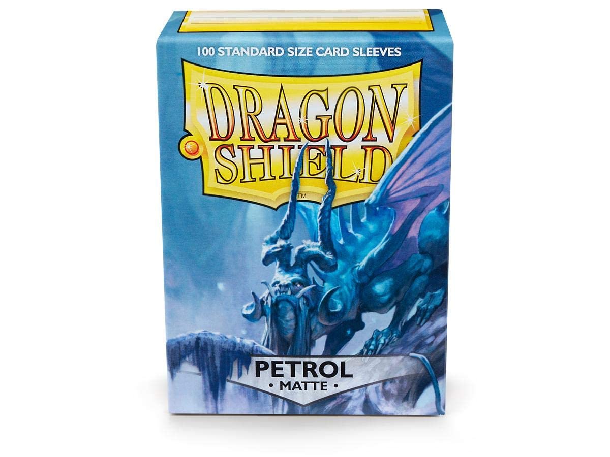 Dragon Shield Matte Petrol Standard Size Card Sleeves – 10 Packs (100 ct each) + Display Case