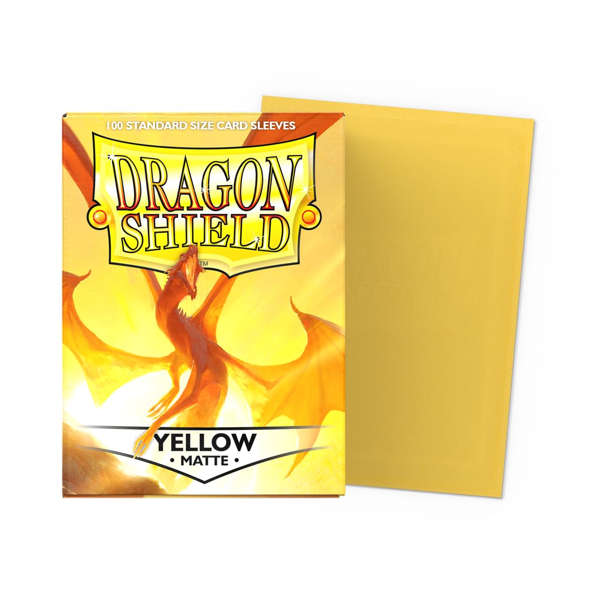 Dragon Shield | Standard Size Matte Sleeves, Yellow - 100 CT | Deck Protectors for Pokemon, MTG, Flesh & Blood
