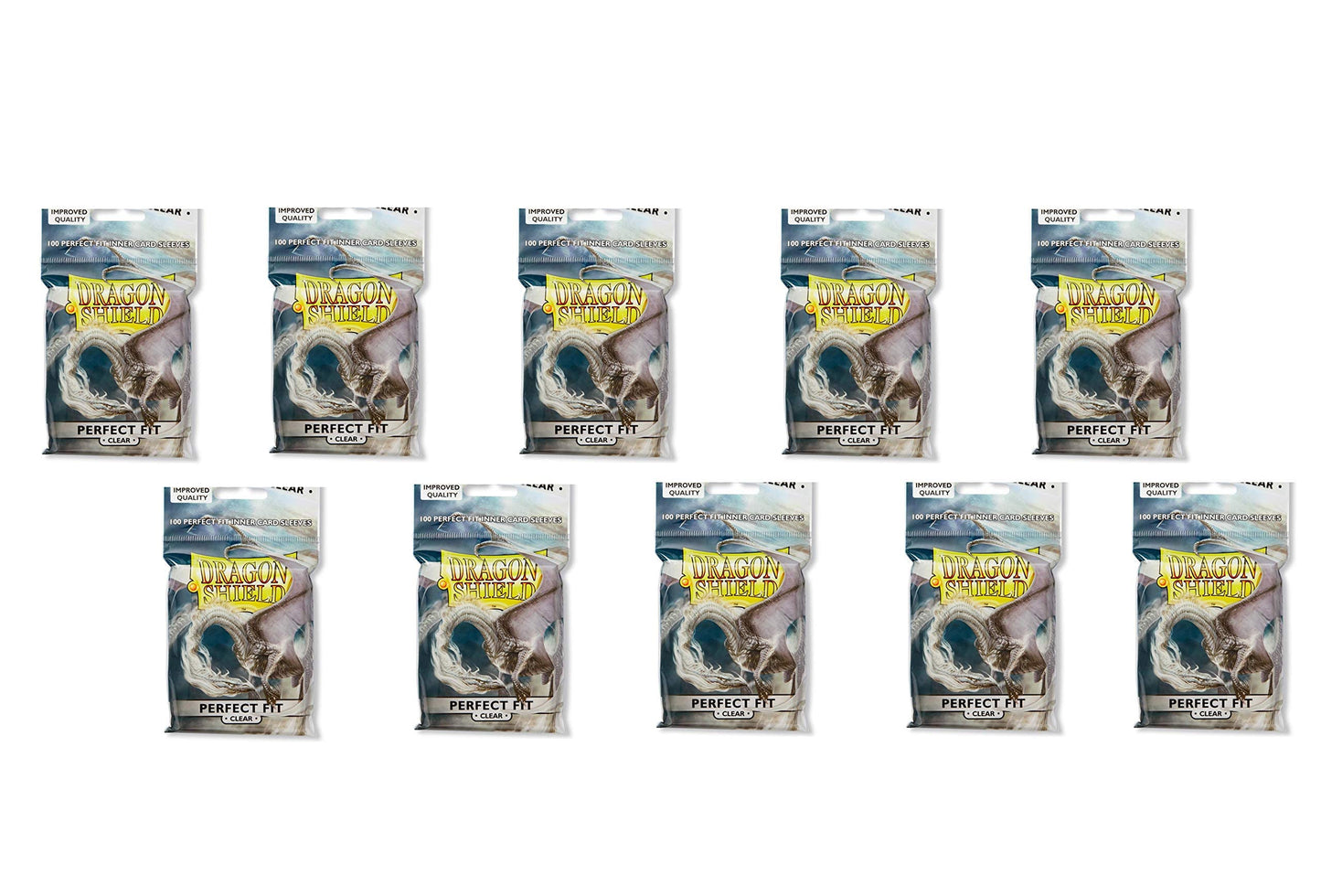 Dragon Shield Perfect Fit Clear Inner Sleeves – Standard Size, 100 ct, 10-Pack