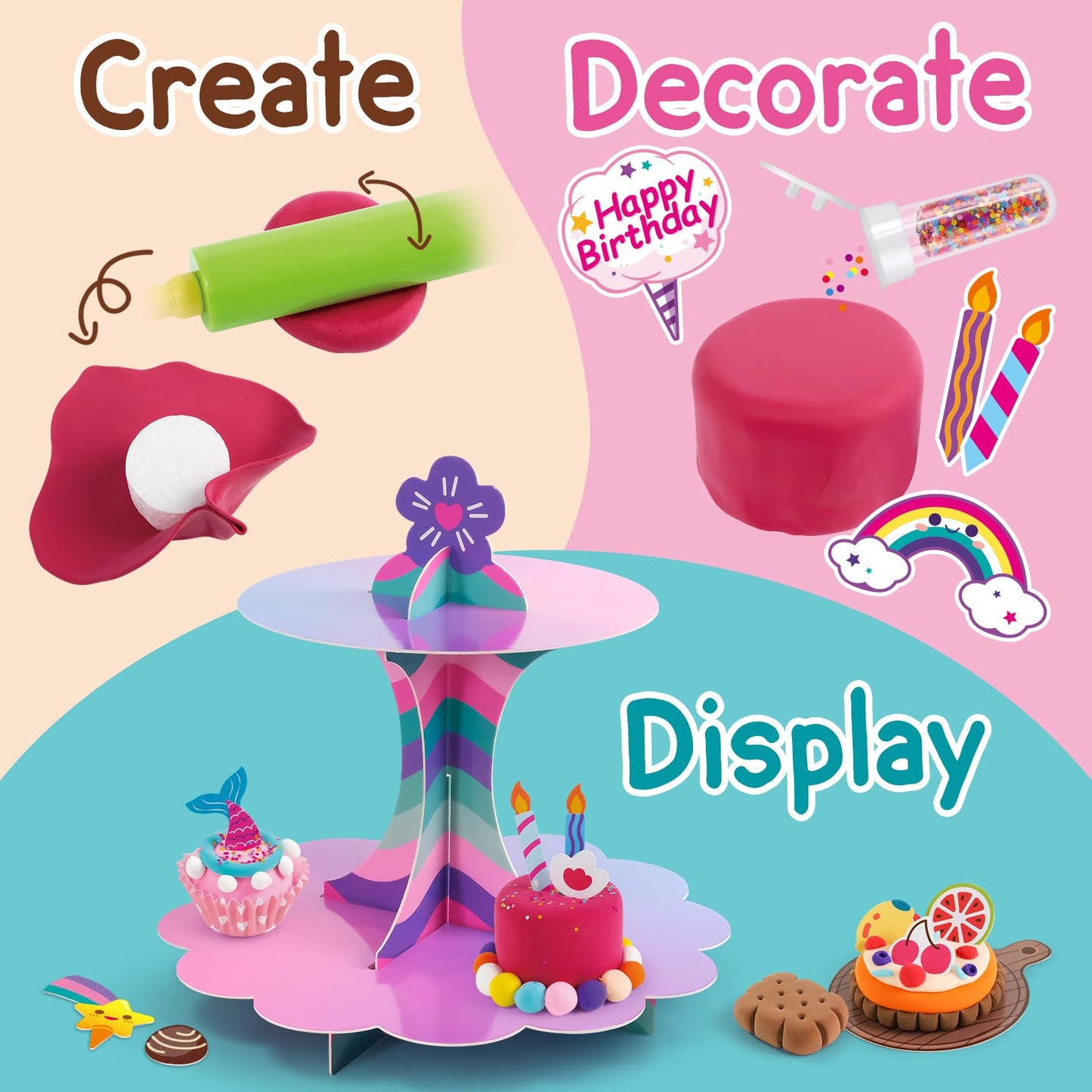 Drama Planet Craft Kits for Kids – Make Mini Desserts with Air Dry Clay