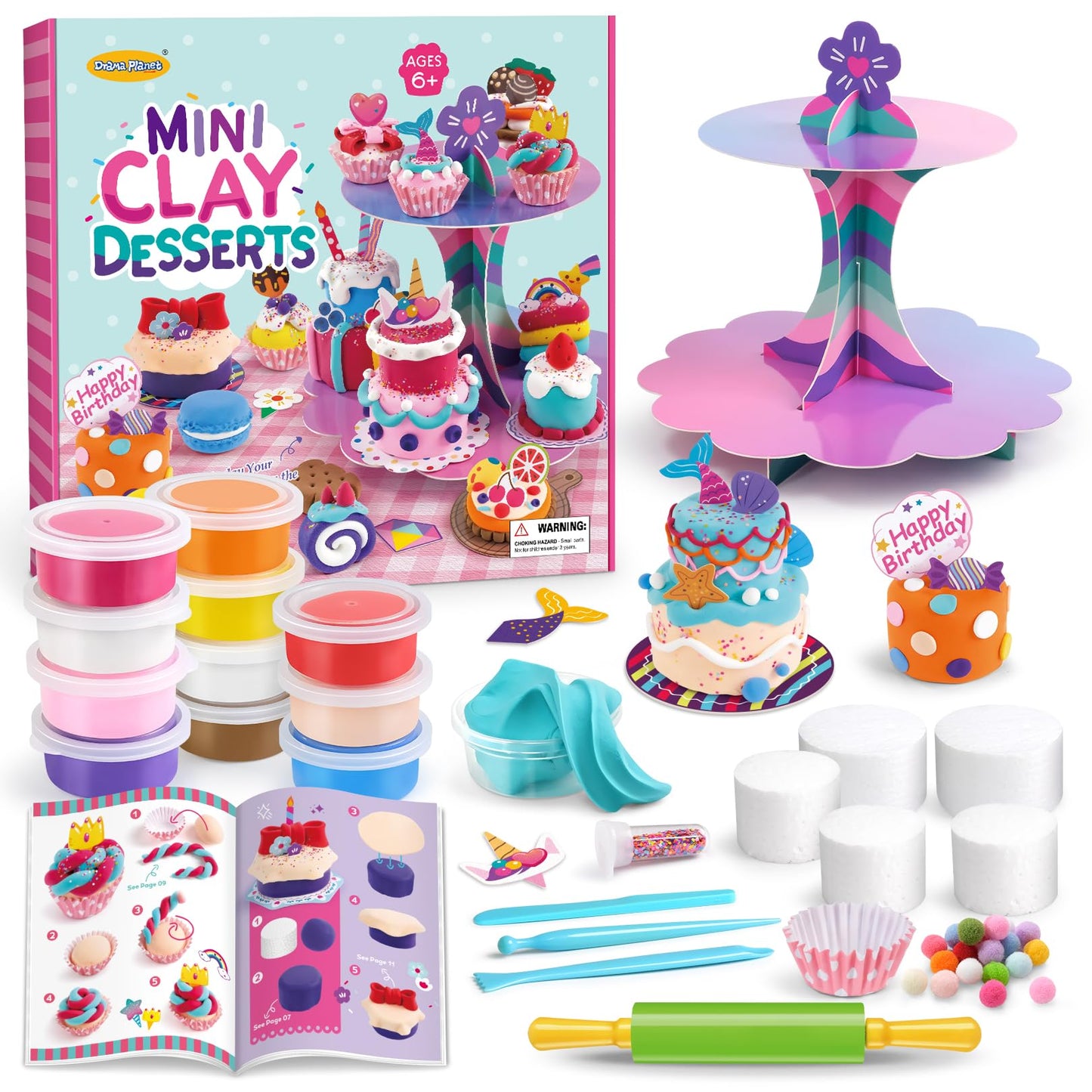Drama Planet Craft Kits for Kids – Make Mini Desserts with Air Dry Clay