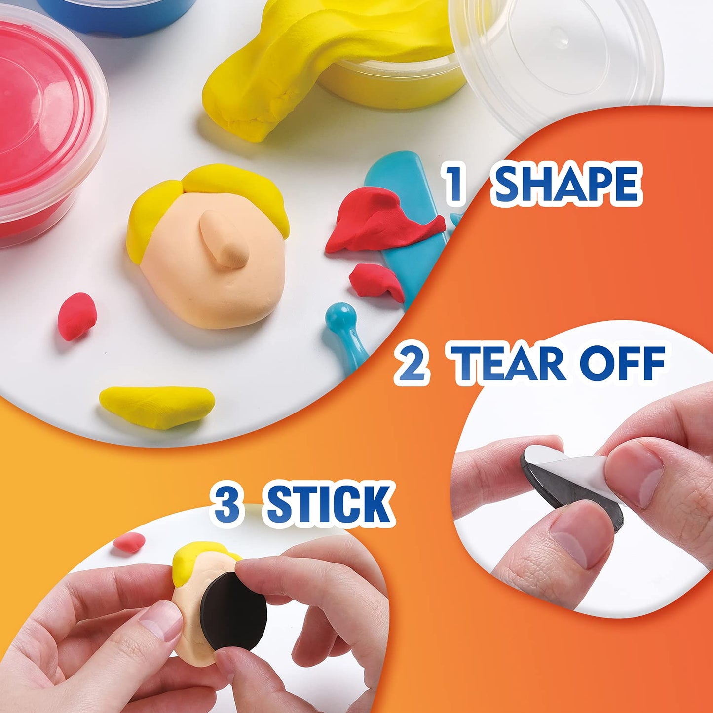 Drama Planet Air Dry Clay Kit for Kids | Create Refrigerator Magnets with Modeling Clay