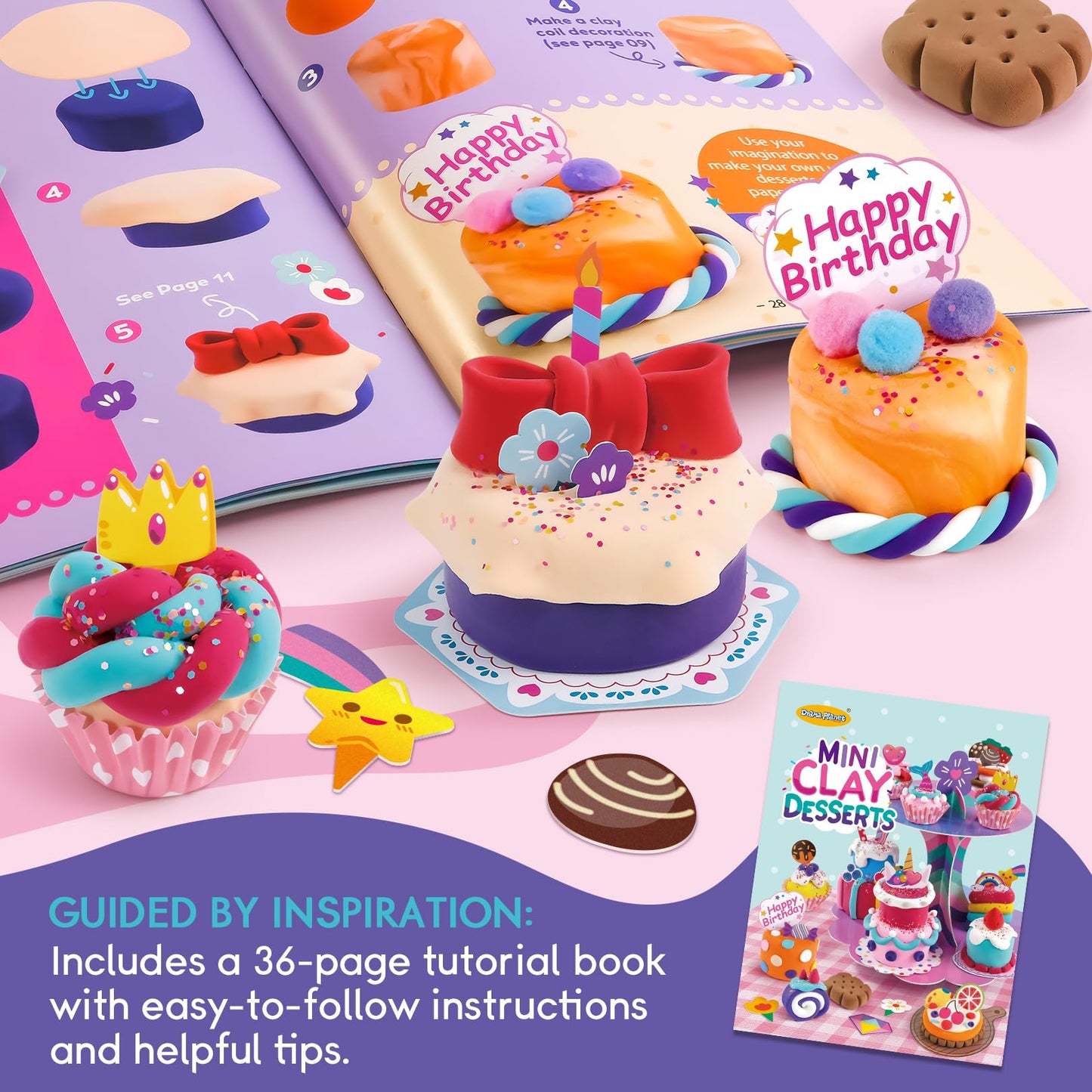 Drama Planet Craft Kits for Kids – Make Mini Desserts with Air Dry Clay