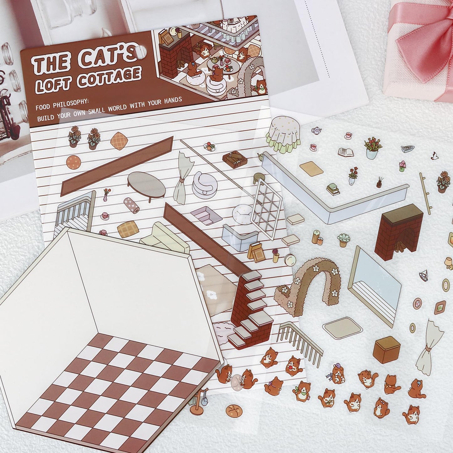 Draupnir DIY 3D House Stickers – 4-Set Creative Scenes for Home, Café & More