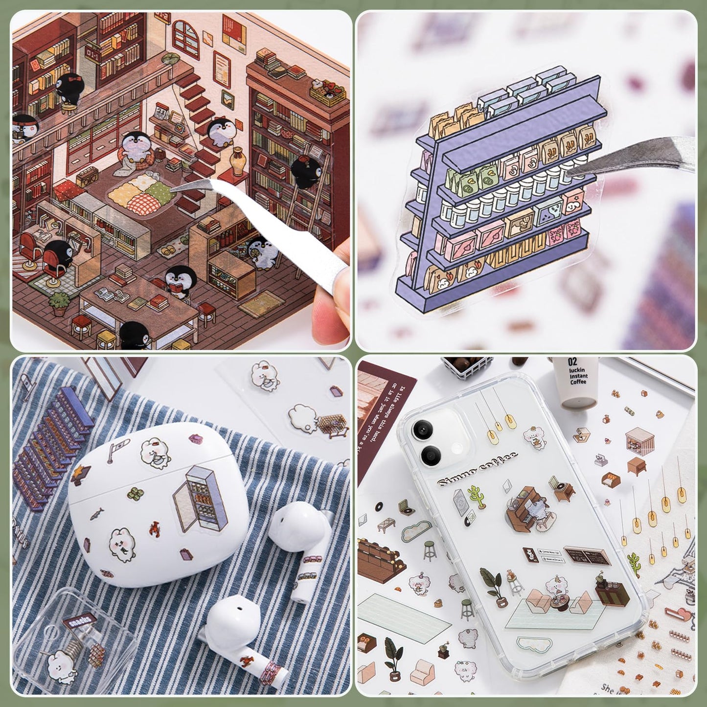 Draupnir DIY 3D House Stickers – 4-Set Scene Kit for Home, Café, Office