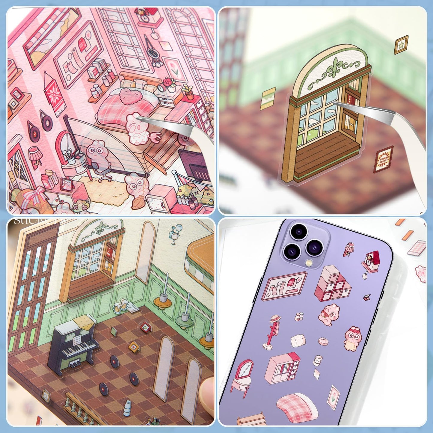 Draupnir DIY 3D House Stickers – 4 Scene Sets for Home, Café & More | XM2.0