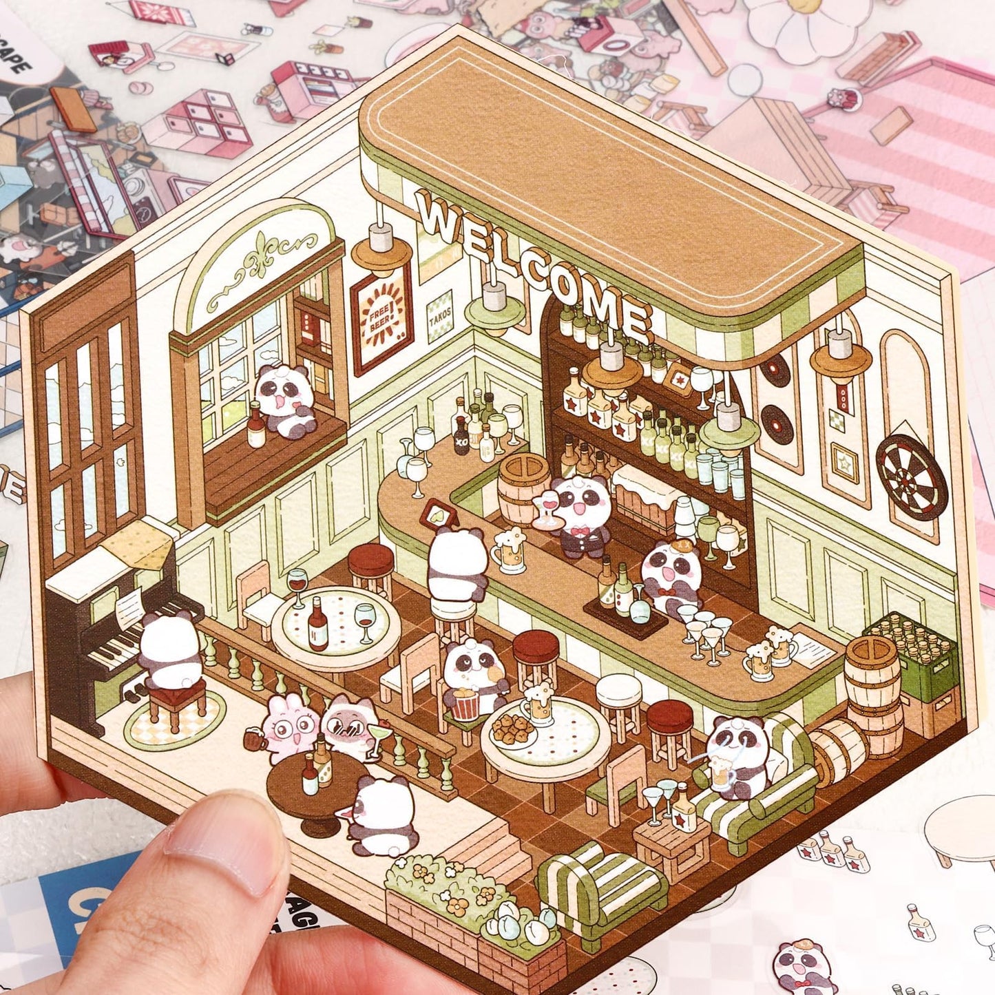 Draupnir DIY 3D House Stickers Scene – 28-Pack Creative Sticker Therapy