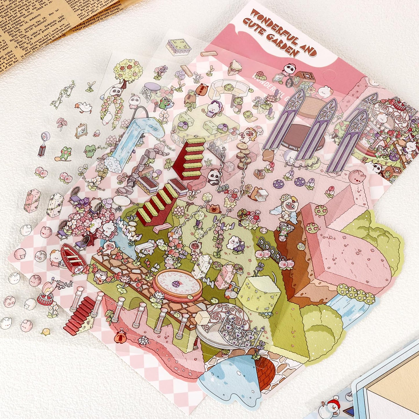 Draupnir DIY 3D House Stickers – 4-Set Creative Scene Kit for Home, Café, Bookstore & More