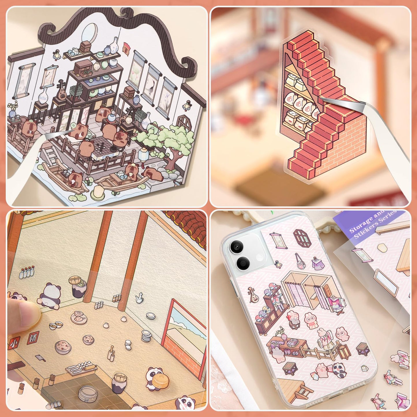 Draupnir DIY 3D House Stickers – 4 Scene Sets for Creative Decor and Relaxation (XM3.0)