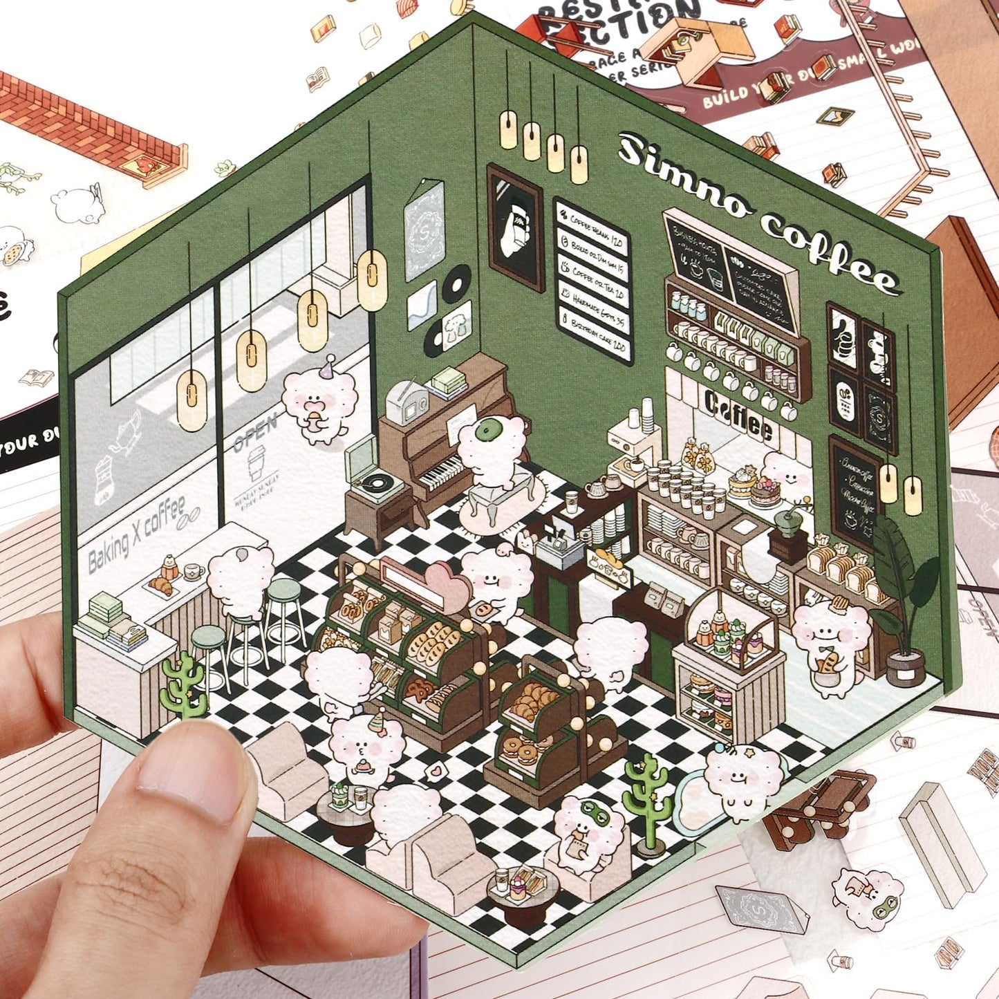 Draupnir DIY 3D House Stickers – 4-Set Scene Kit for Home, Café, Office