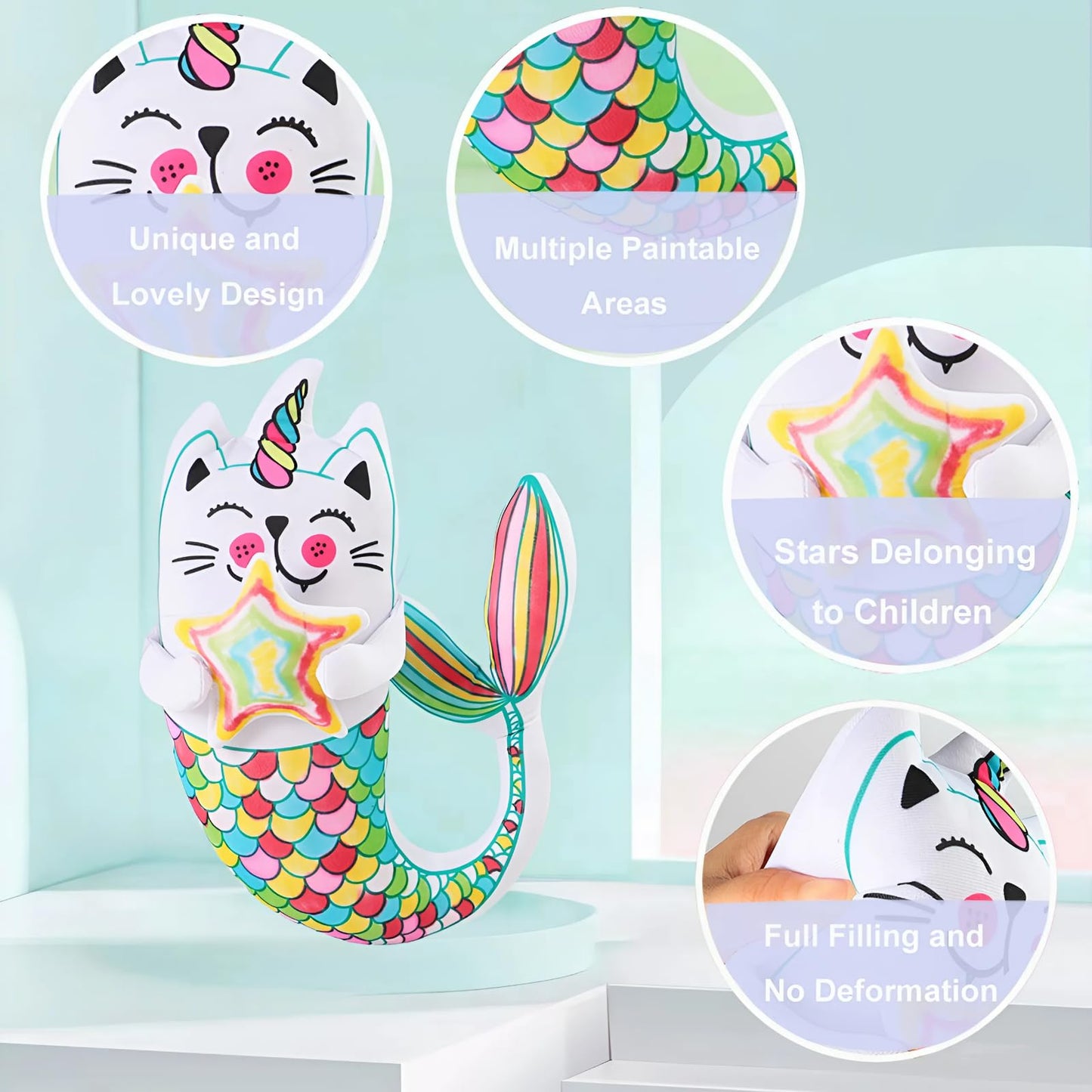 DRAWMYTOY Coloring Plush Toy with 5 Washable Markers – Doodle Dolls for Kids Aged 4-6