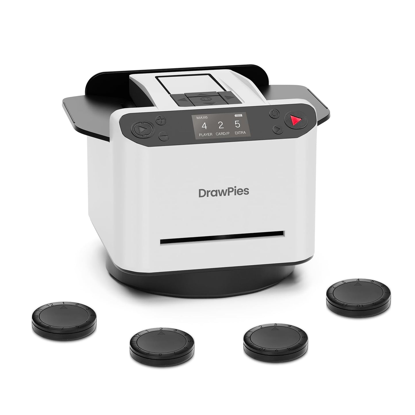 DrawPies MAX6 2-in-1 Automatic Card Shuffler & Dealer — 1–12 Players, Ultra Quiet, Rechargeable