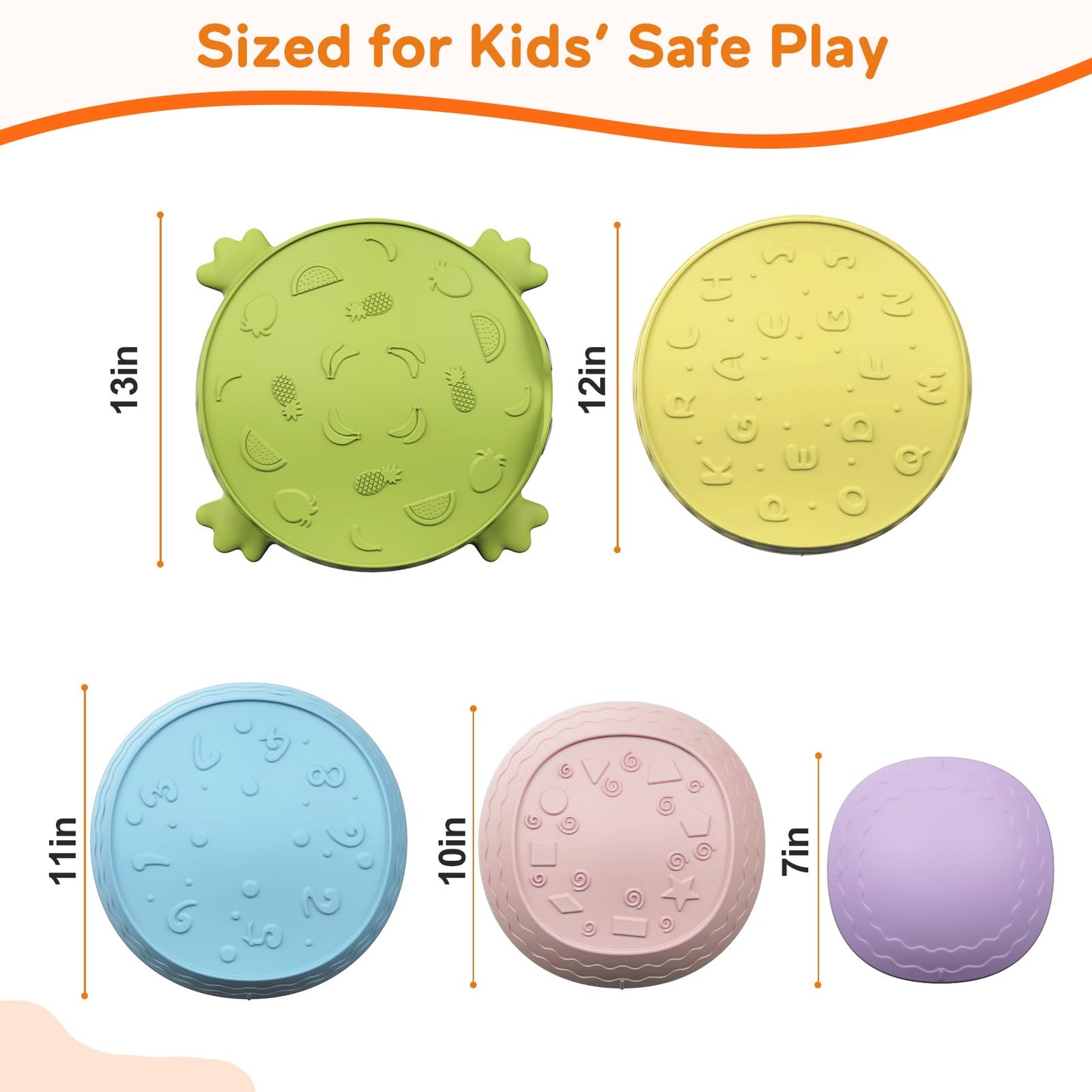 DREAM BUILDING Balance Stepping Stones for Kids | Non-Slip Sensory Toddler Stones to Promote Coordination & Active Play (Ages 3+)