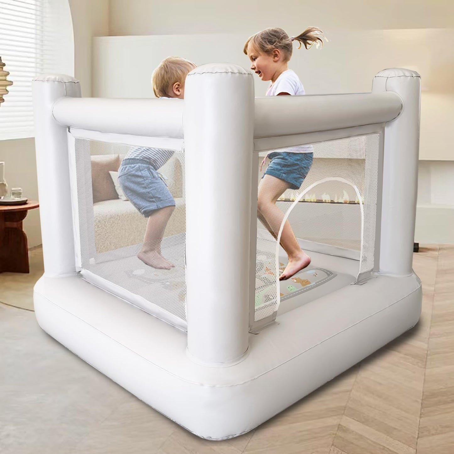 Dream Castle Mini Bounce House with Electric Pump – Indoor/Outdoor Play for Kids 3-6 (55 x 55 in)