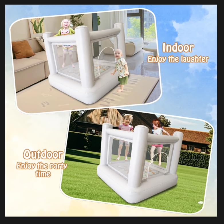 Dream Castle Mini Bounce House with Electric Pump – Indoor/Outdoor Play for Kids 3-6 (55 x 55 in)