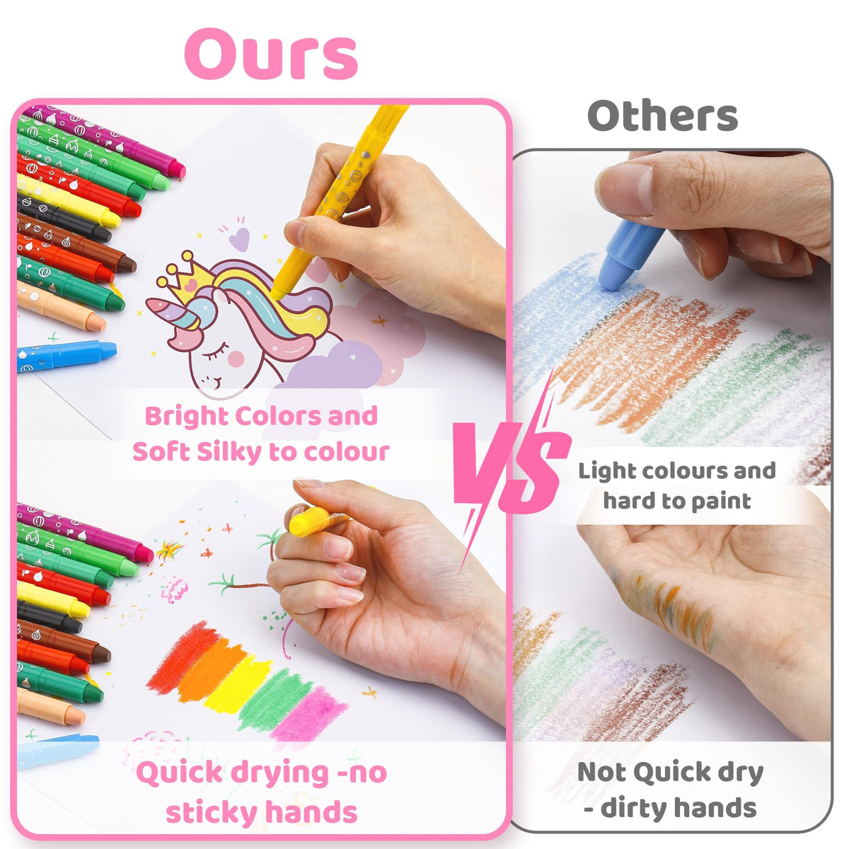DreamCandy Twist Crayons for Toddlers — 24 Colors, Non-Toxic & Washable | DreamyCandy