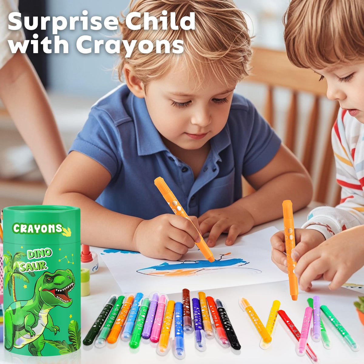 DreamCandy Twist Crayons for Toddlers – 24 Washable Non-Toxic Colors