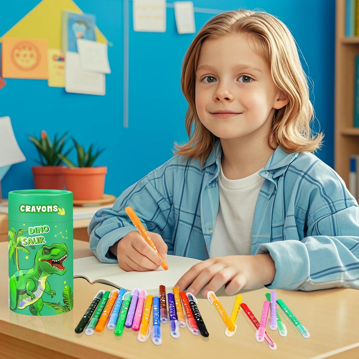 DreamCandy Twist Crayons for Toddlers – 24 Washable Non-Toxic Colors