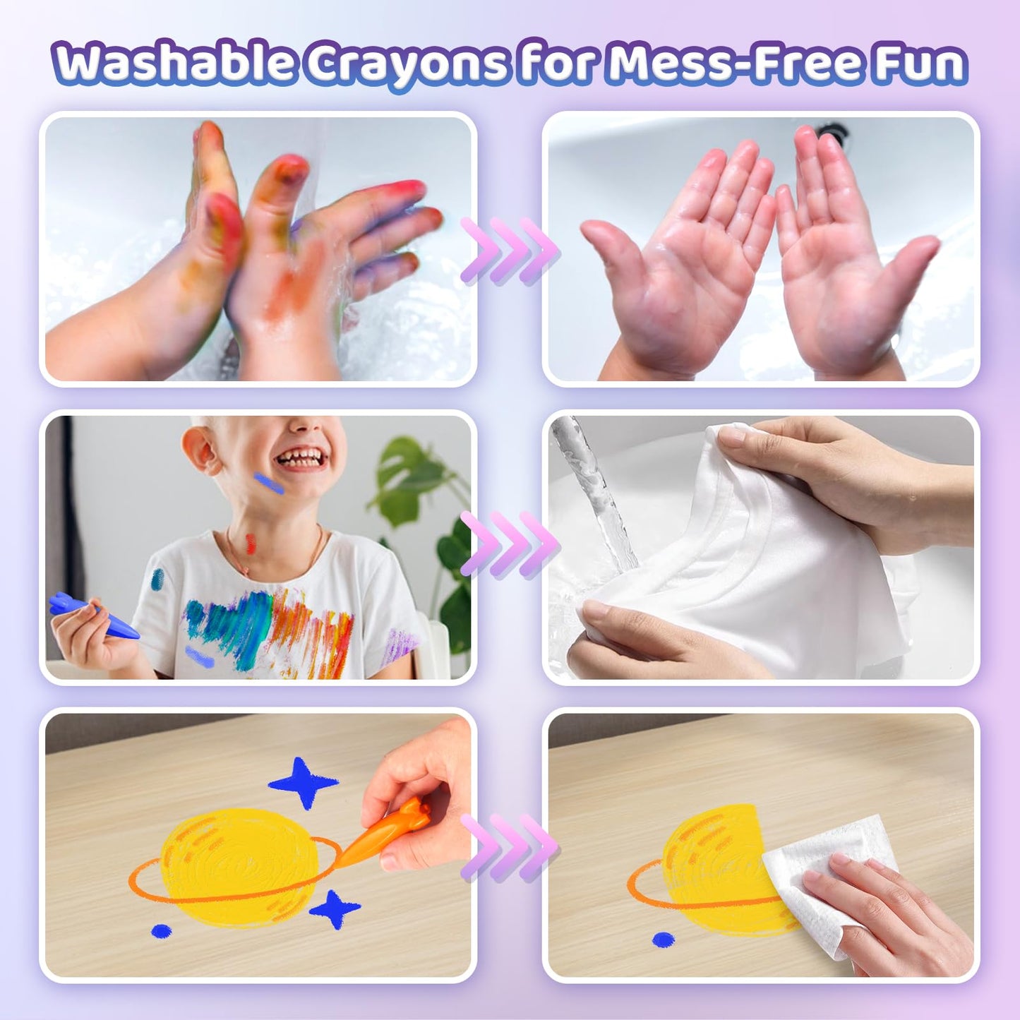 DreamCandy Rocket & Fish-Shaped Crayons – 18pc Non-Toxic Washable Toddler Crayon Set