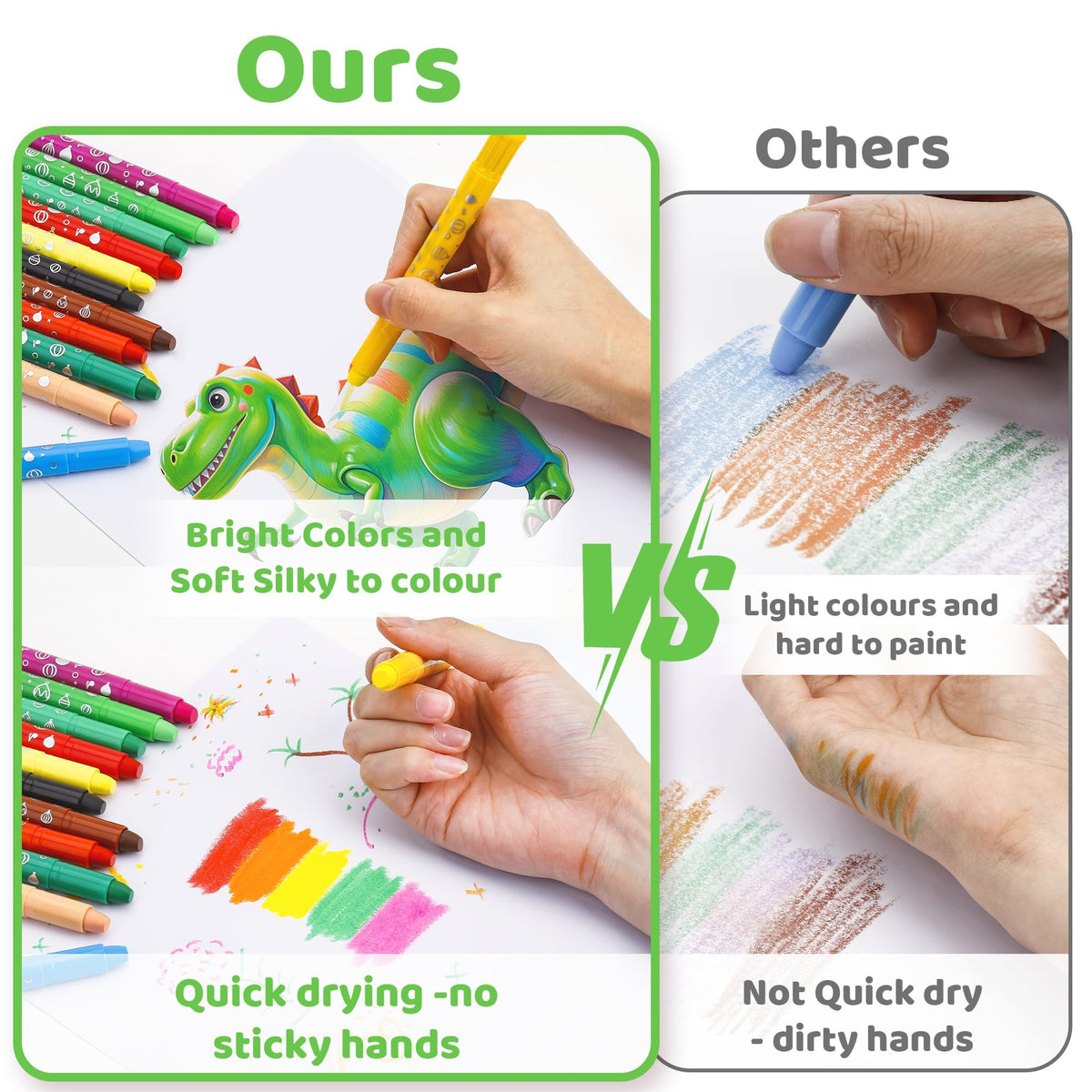 DreamCandy Twist Crayons for Toddlers – 24 Washable Non-Toxic Colors