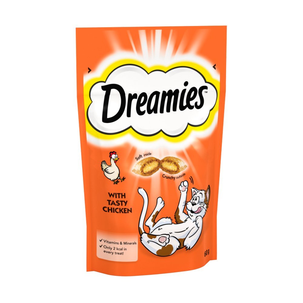 Dreamies Cat Treat Biscuits with Chicken 60g (Case of 8)