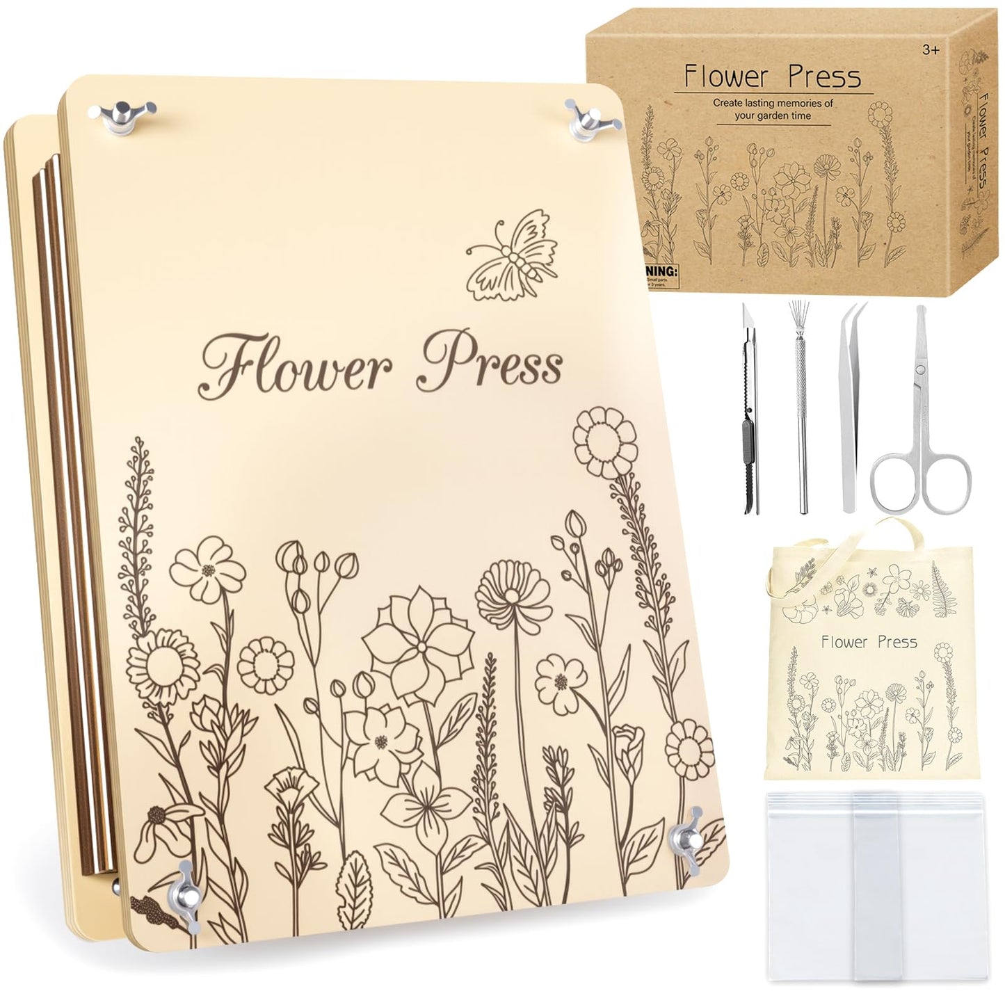 Dreamon Large Flower Press Kit - 11.8 x 8.3 in, 10 Layers, DIY Floral Pressing for Adults & Teens