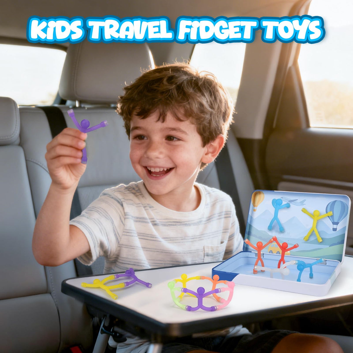 Dreamon 20Pcs Magnetic Travel Toys for Kids – Portable Fidget Playset in a Metal Tin